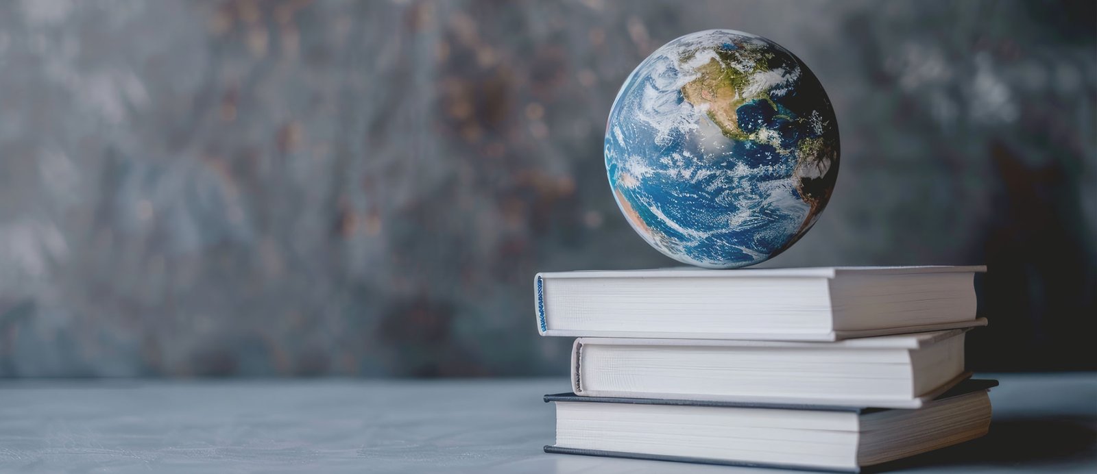 Retener los derechos de transformación puede ser la mejor estrategia si tu editorial no es internacional. Montaña de libros con banderas de diferentes países, representando los derechos de traducción.